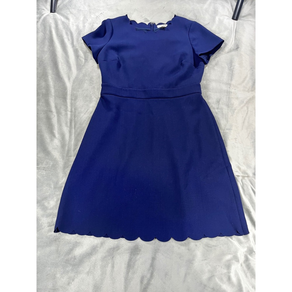 Maison‎ Jules Women's Scalloped Sheath Dress Navy Blue Size 4 Small